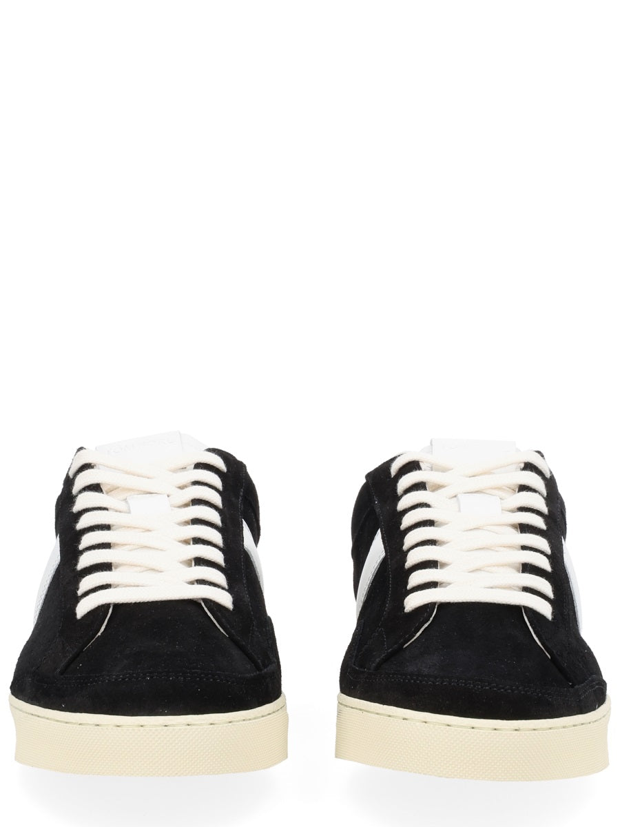 Sneaker With Logo Black Leather Trainers