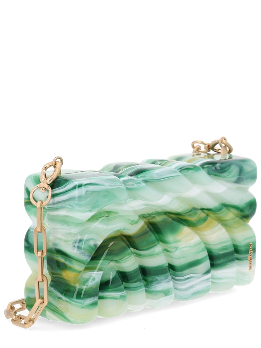 Aura Clutch Bag Green Acrylic