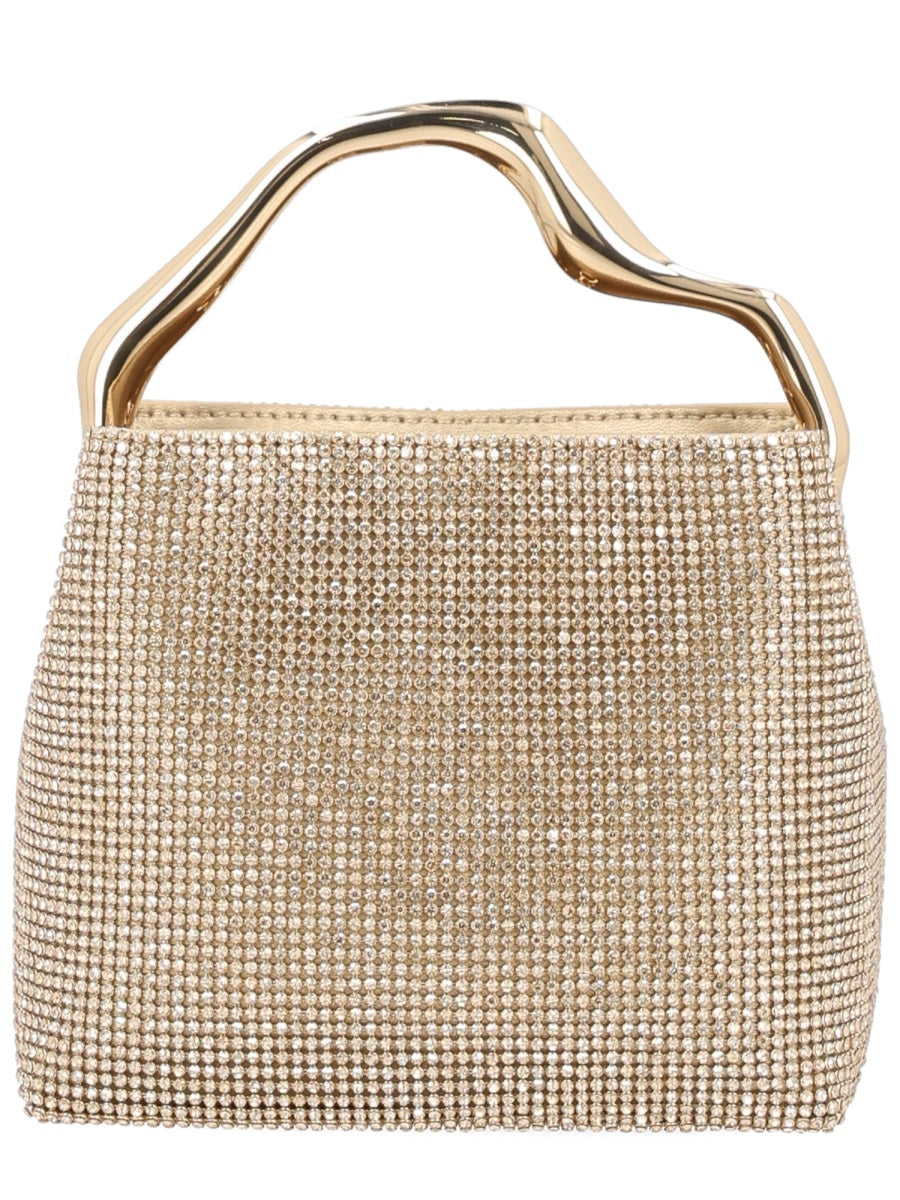 Mini Solene Bag With Rhinestones Beige Zirconia Handbags