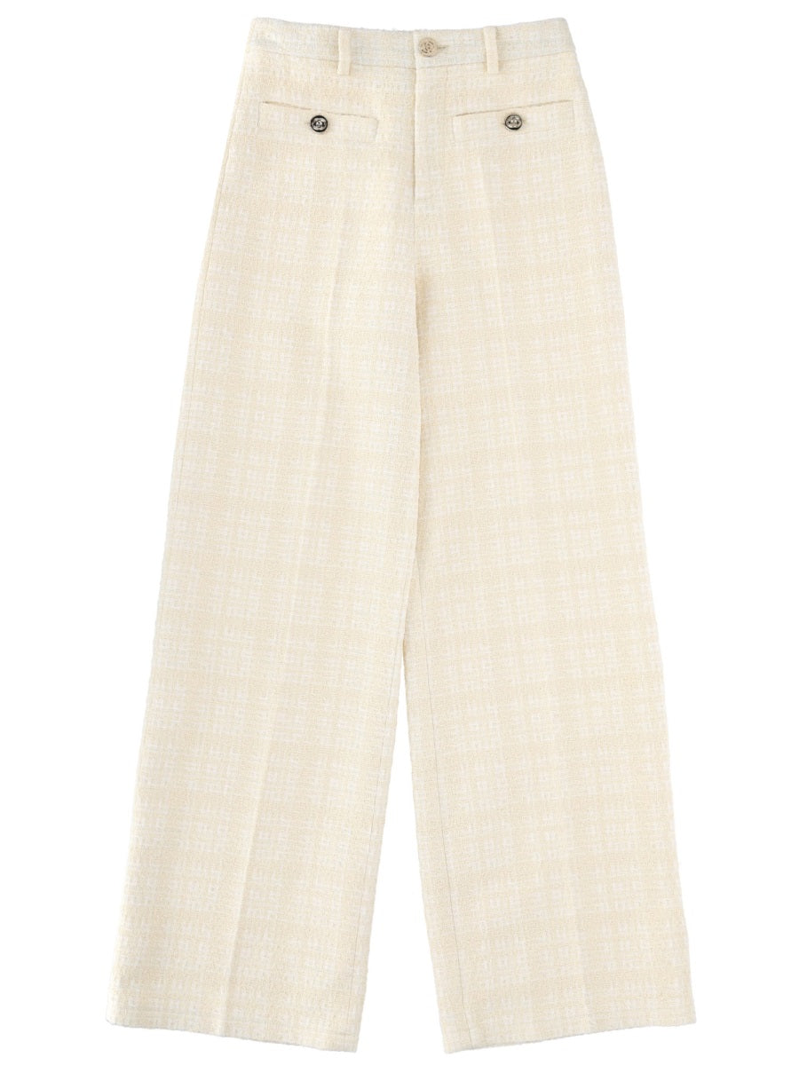 Tailored Cotton Trousers Beige