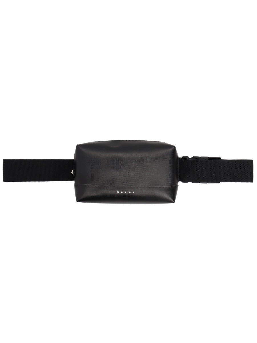 Logo Pouch Black Polyester Shoulder Bags