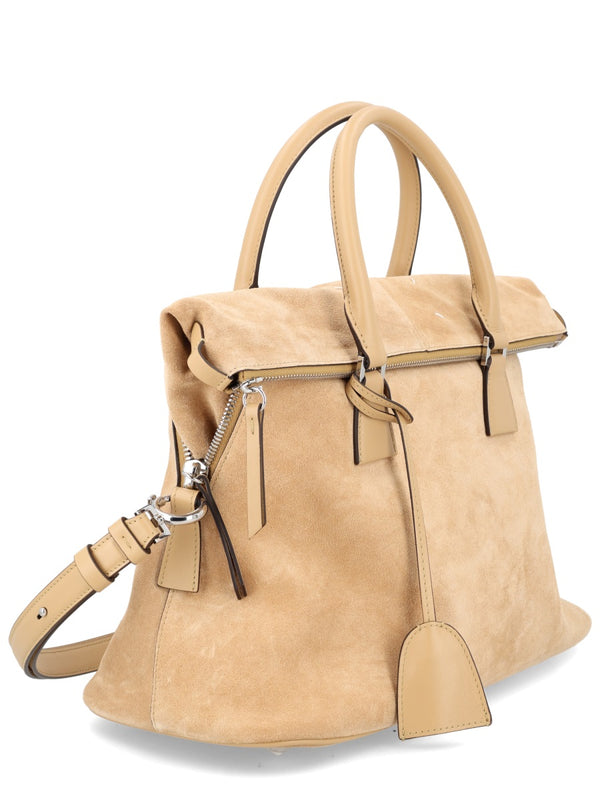 5ac Medium Leather Handbag Beige Handbags