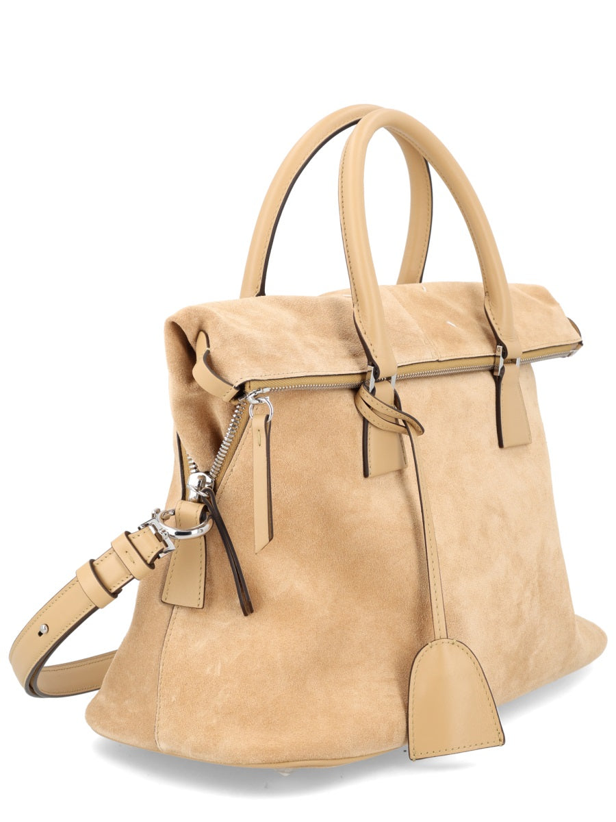 5ac Medium Leather Handbag Beige Handbags