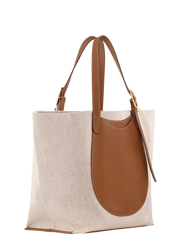Accomplice Shopping Bag Brown Canvas - Leather Shoulder