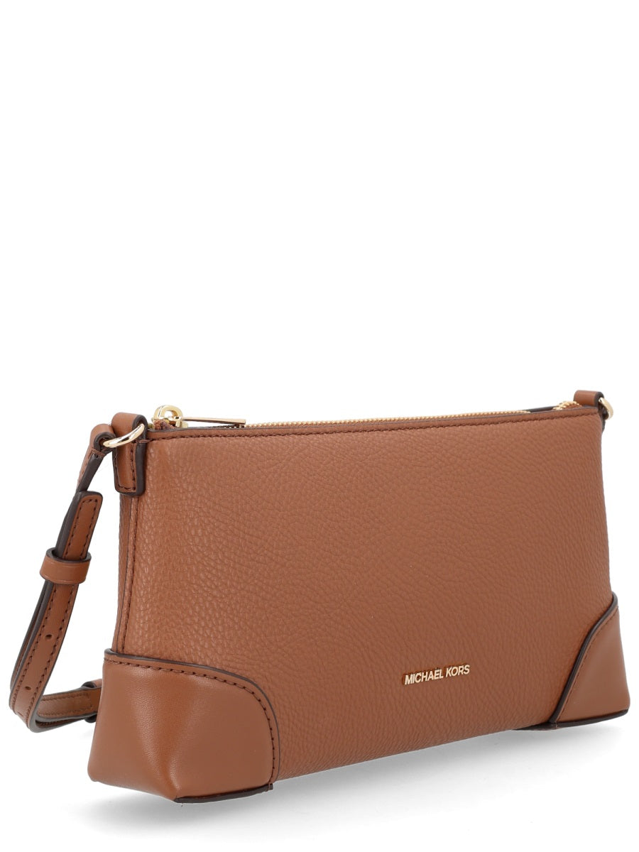 Shoulder Bag With Logo Brown Polyurethane