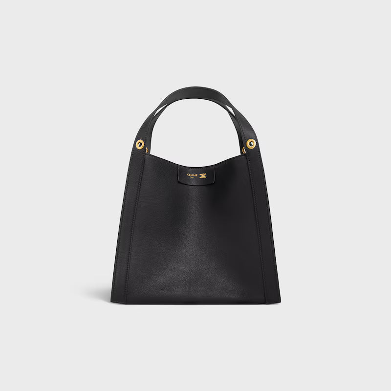 Celine Calfskin top handle bag in black