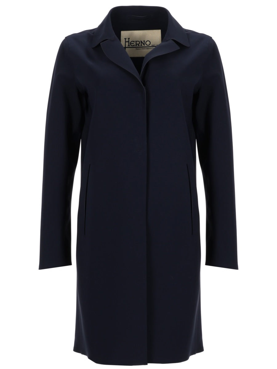 First Act Coat Blue Polyamide Elastane Trench & Raincoats