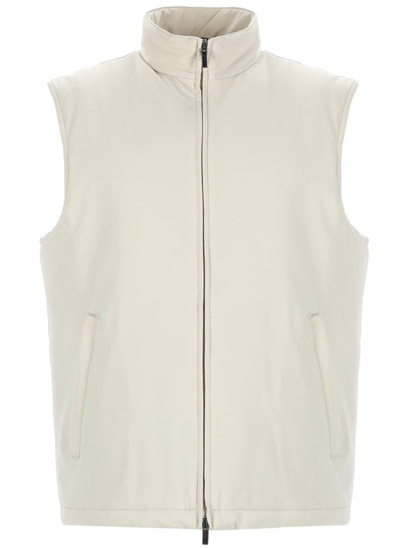Turtleneck Vest Ivory Polyamide Waistcoats & Gilets