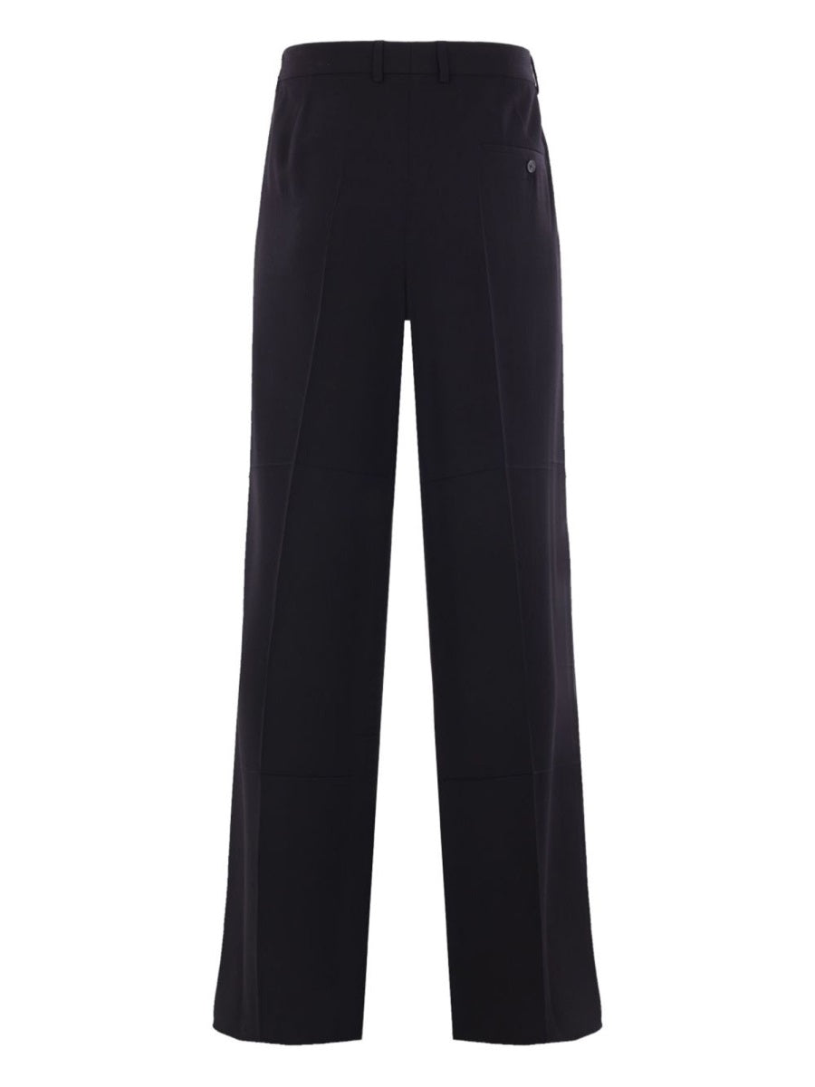 Tailored Wool-Blend Pants Black Shell: Viscose Trousers