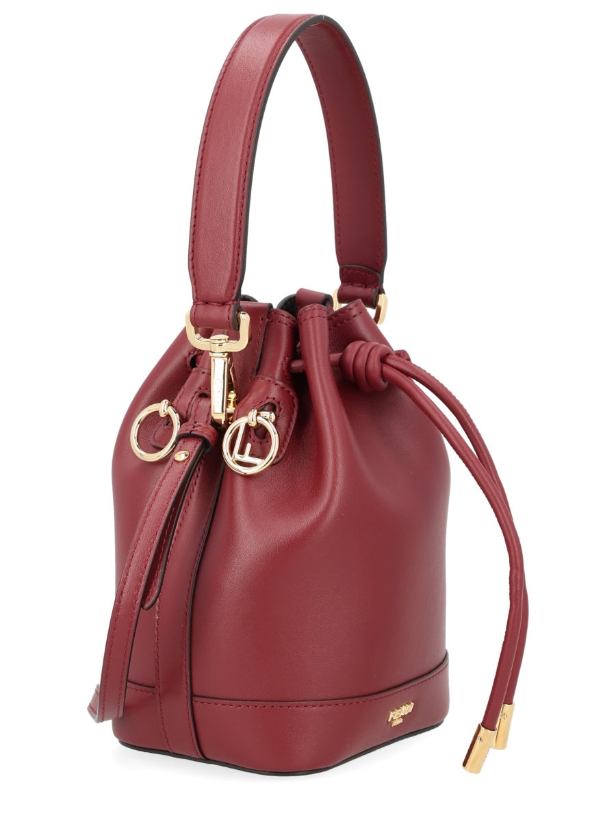 Bucket Bag Mon Tresor Leather Bordeaux Handbags
