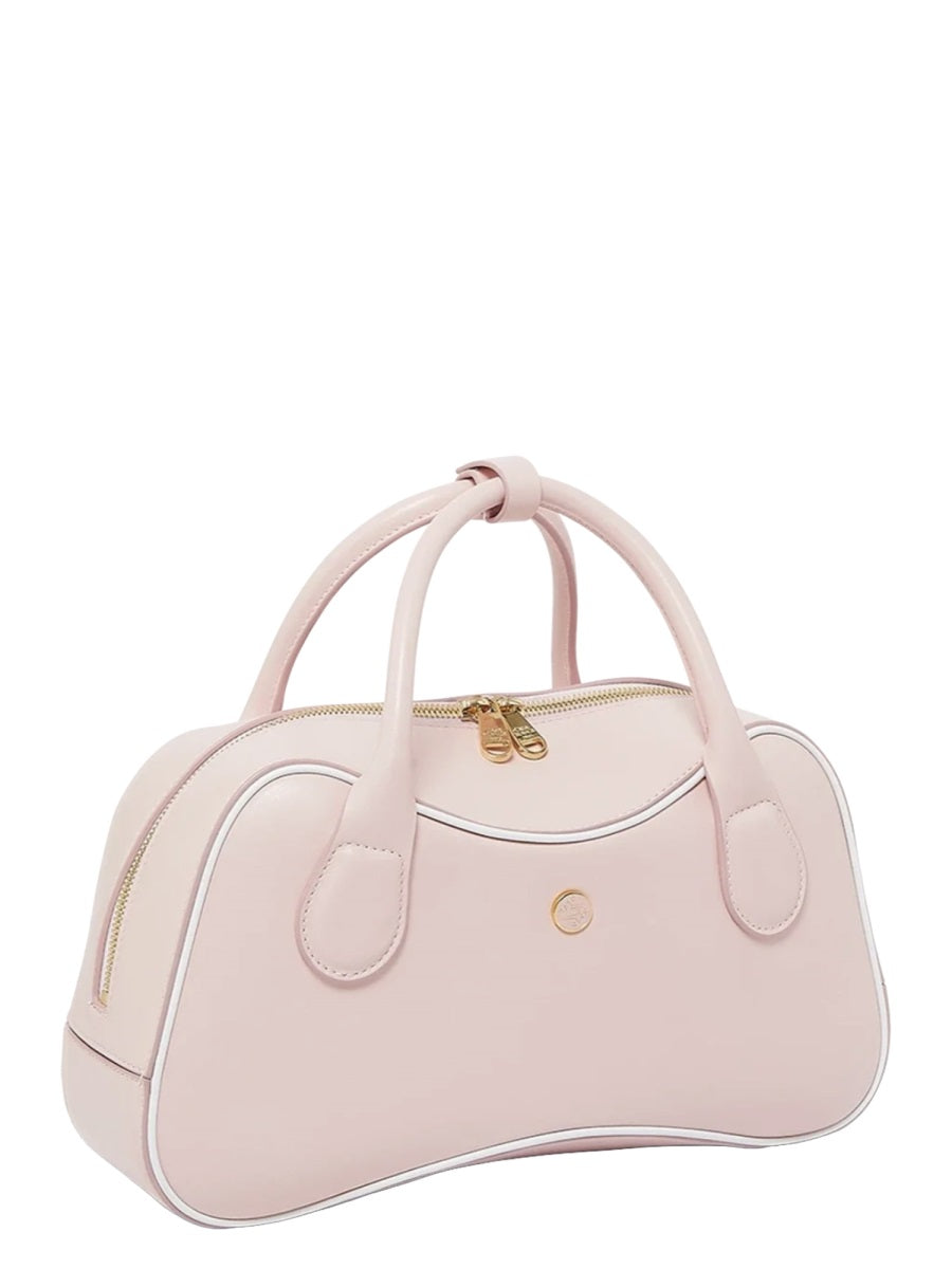 Micro Bowling Bag Pink Calf Leather Handbags