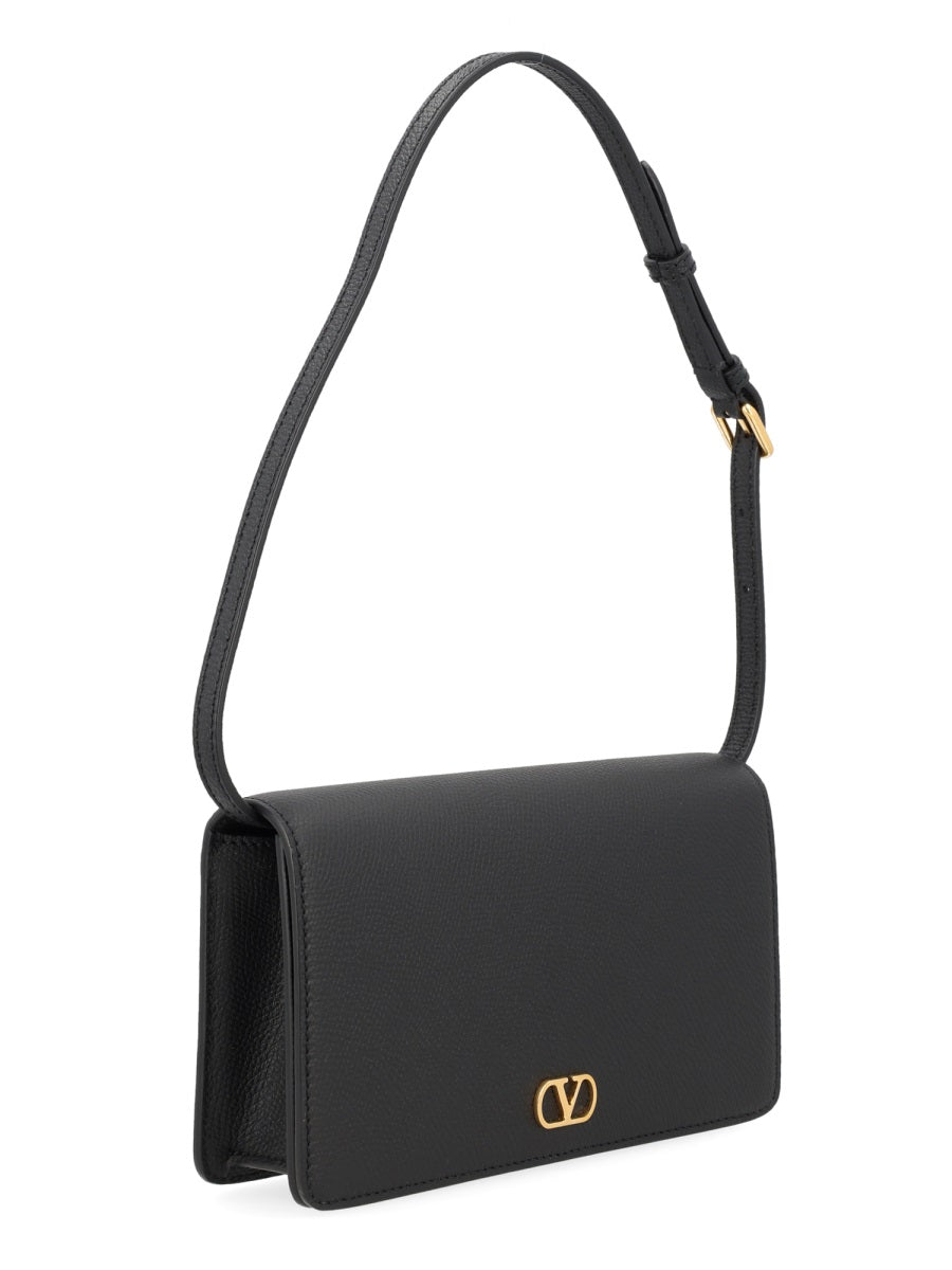 Mini Bag Vlogo Signature Black Leather Shoulder