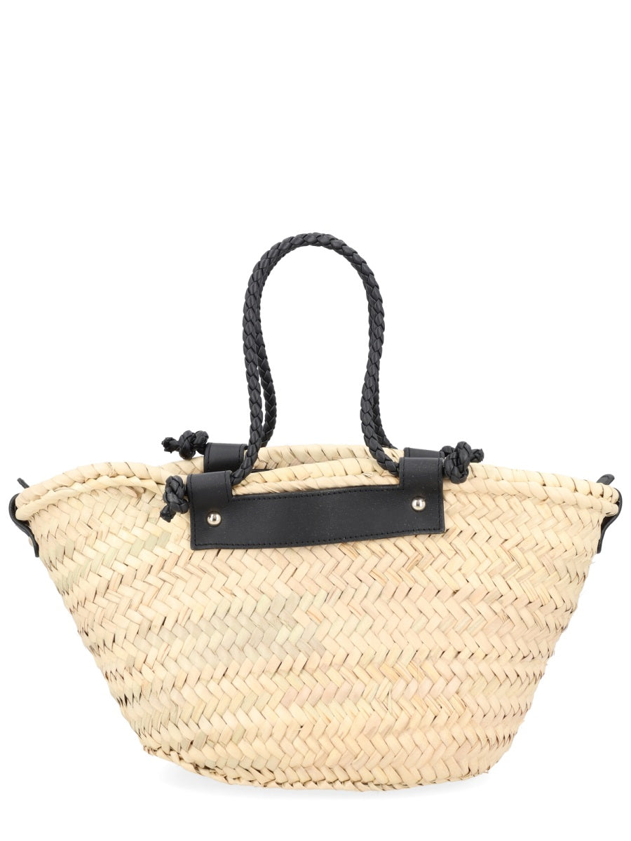 Mini Shoulder Bag Campania Black Palm Leaf