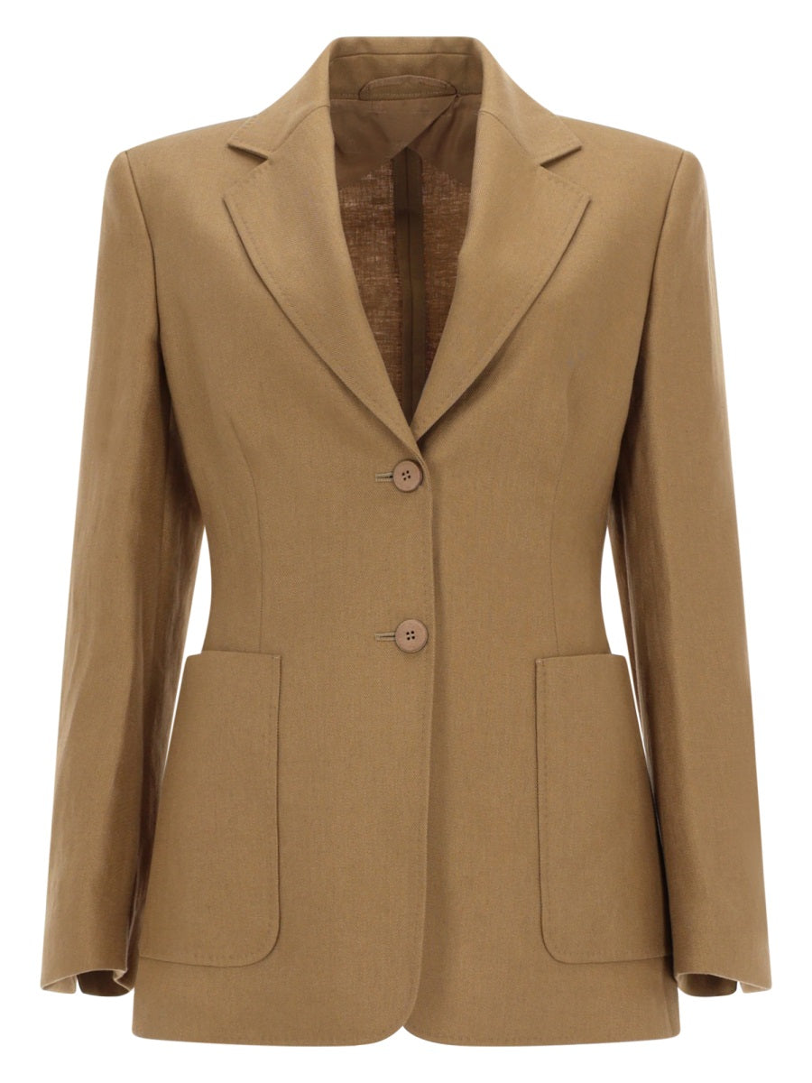 Linen Blazer Brown Jacket