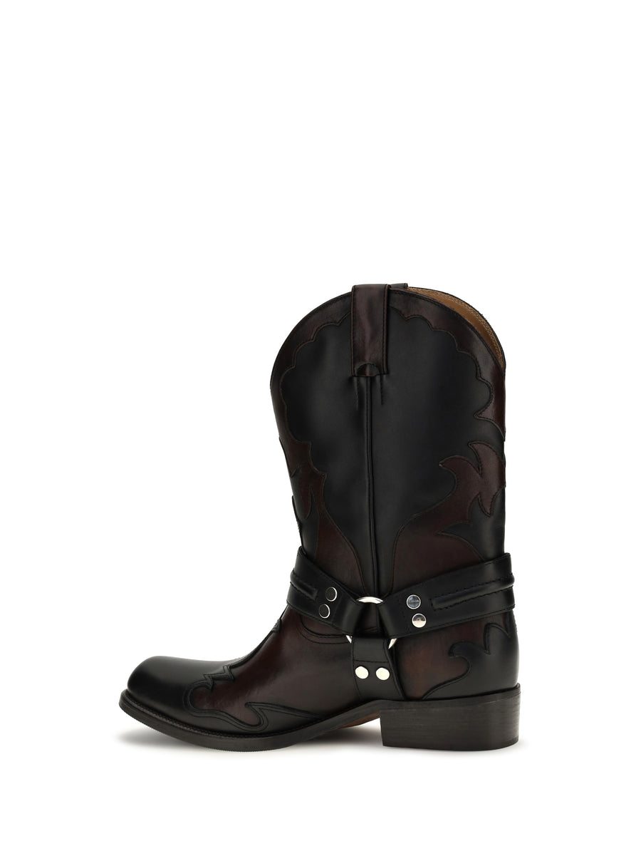 Western Boots Sylvester Black-Bordeaux-Palladium Black/bordeaux/palladium