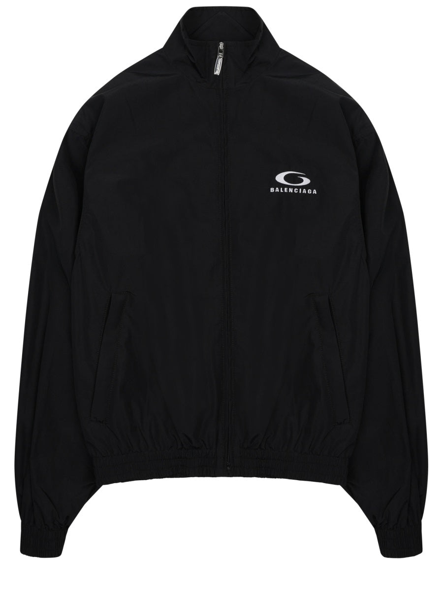 Track Jacket Black Cotton Blend