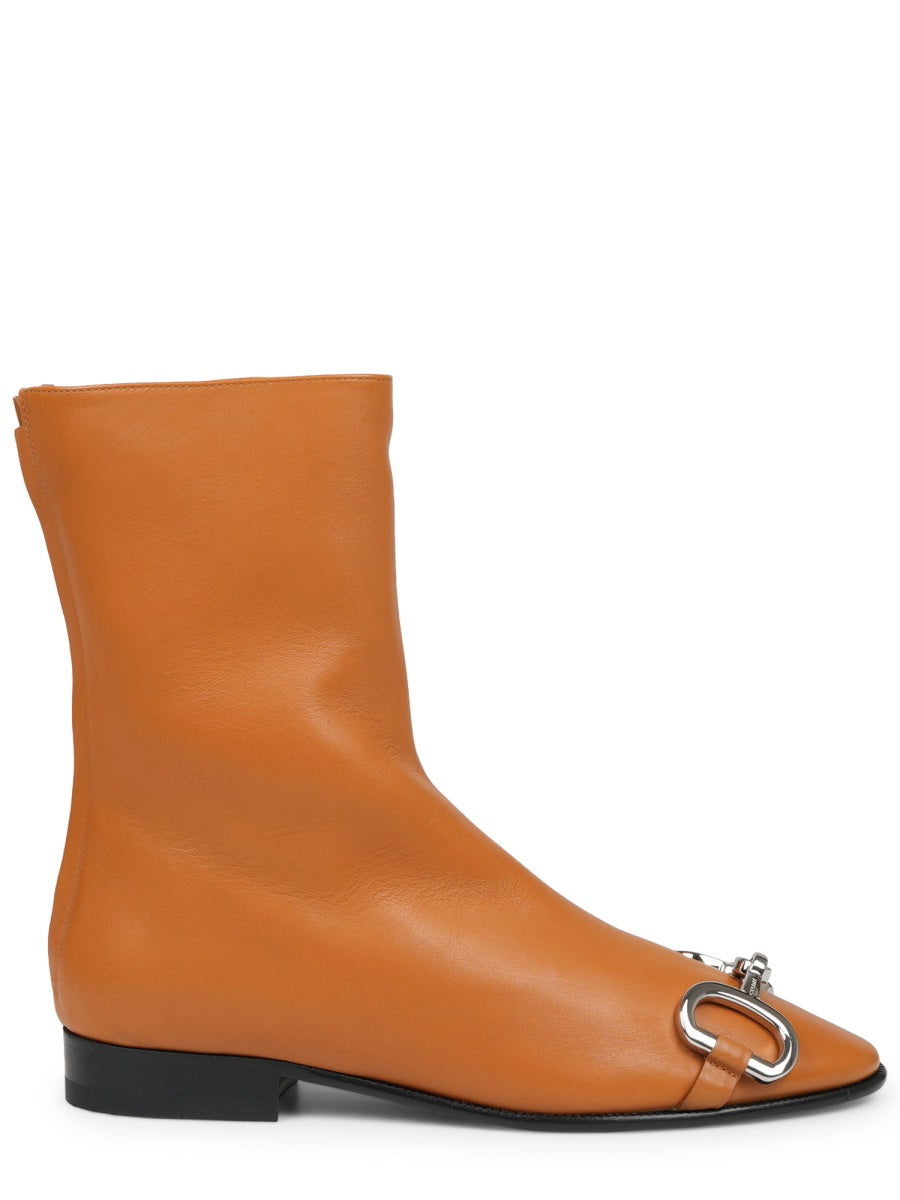 Leather Horsebit Boots Brown Calf