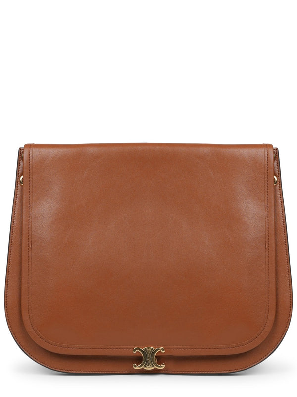 Shoulder Bag Besace Triomphe Brown Leather Lamb