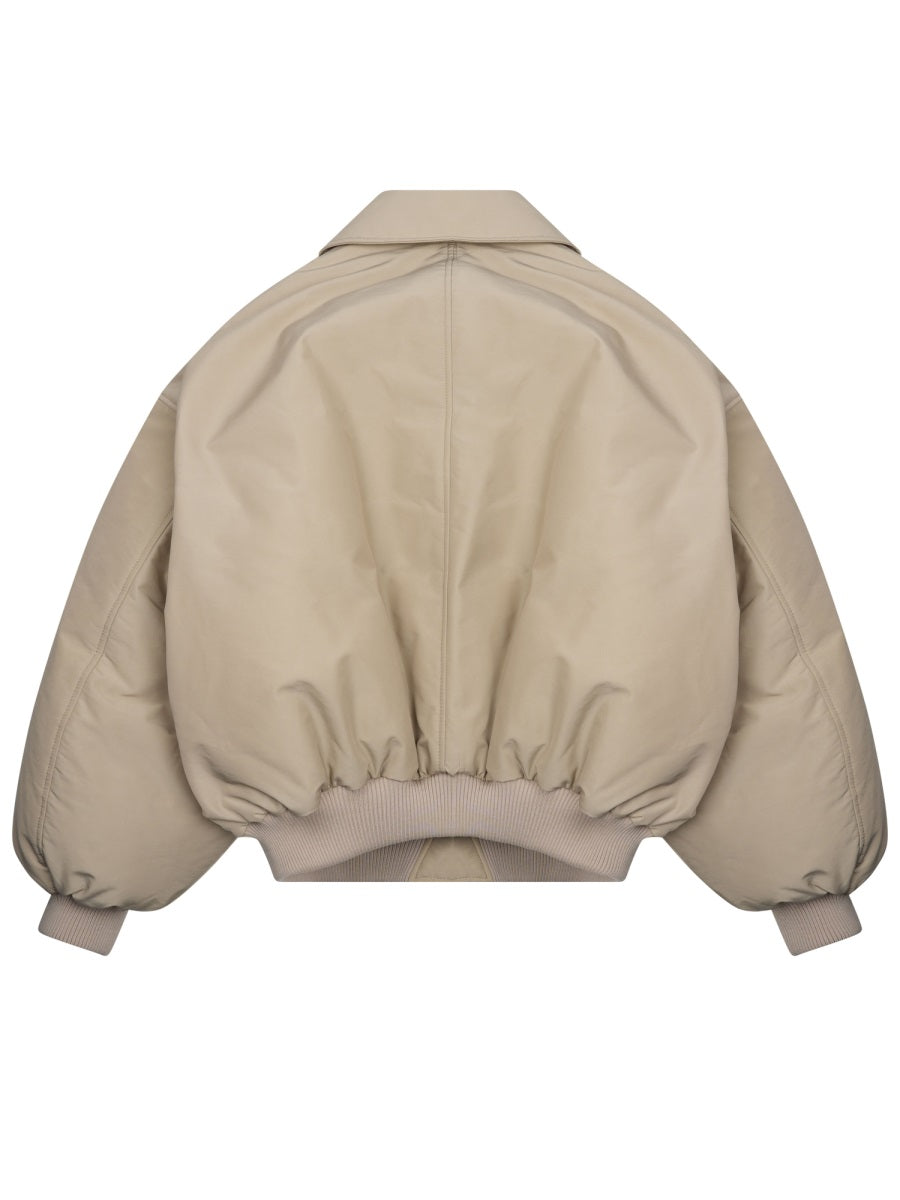 Nylon Down Jacket Beige Polyamide