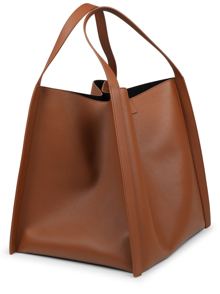 Medium Cube Leather Bag Buff Calf Handbags
