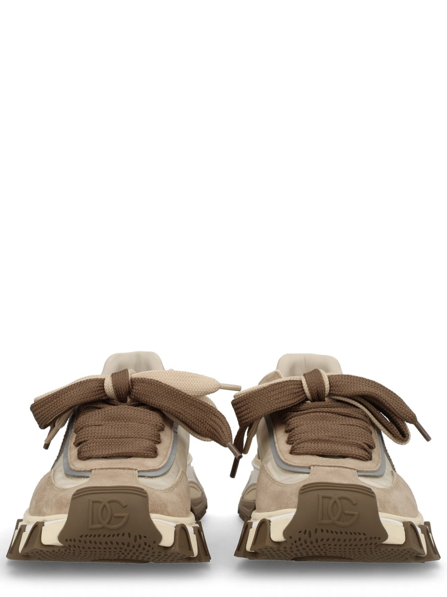 Sneakers Dg Country Road Beige Leather Polyamide Elastane Trainers