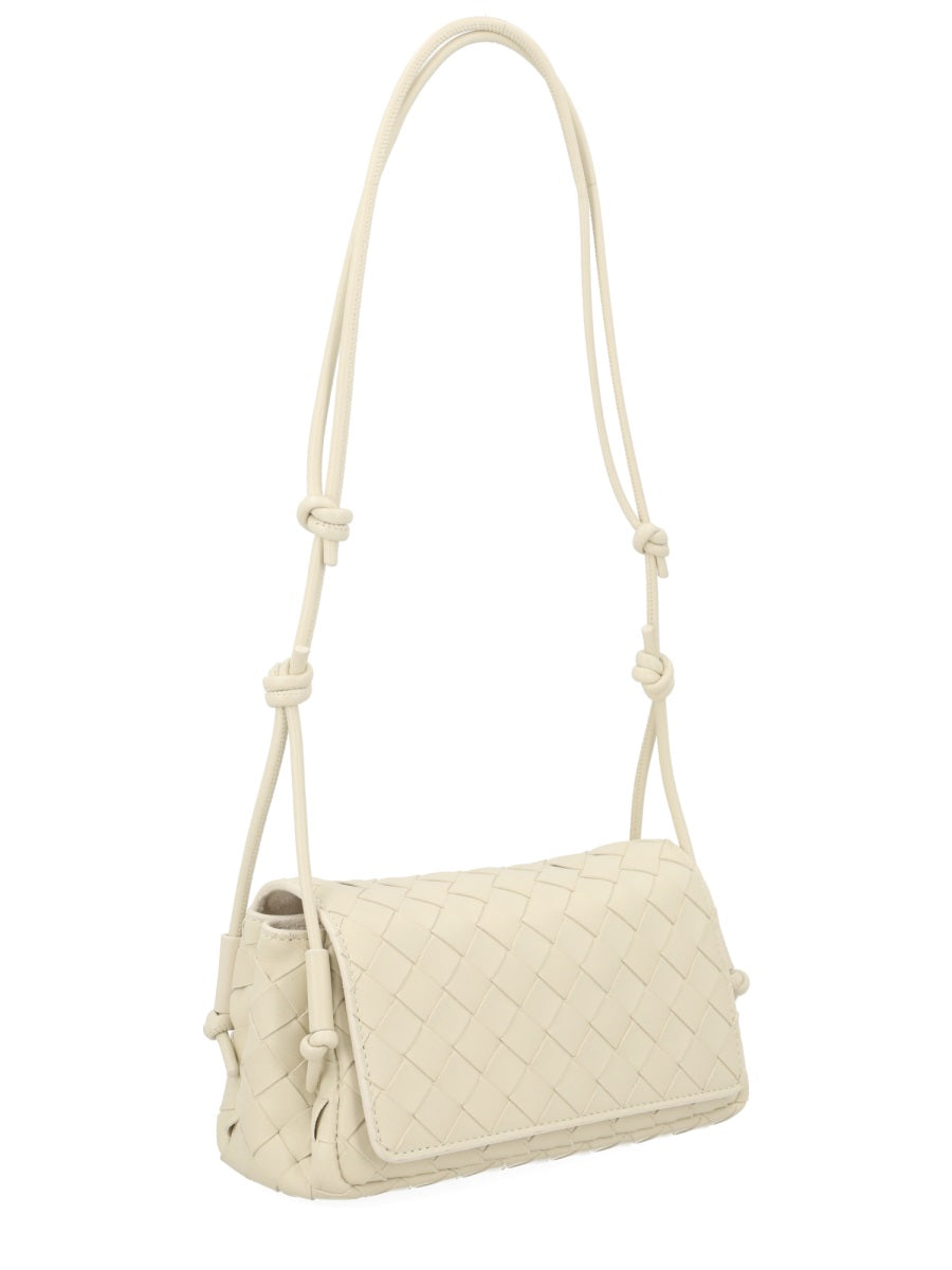 Shoulder Bag Notturno Ivory Leather Lamb