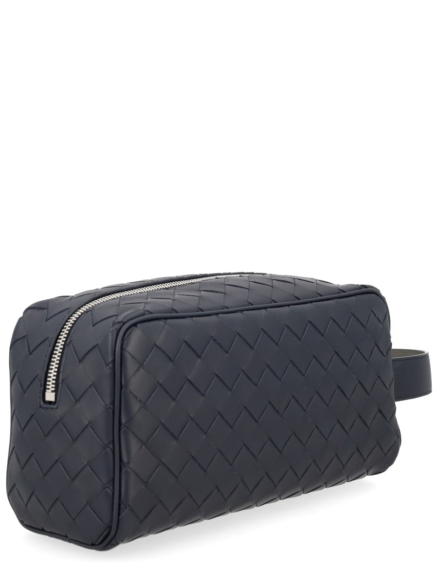 Clutch Bag Intrecciato Leather Black