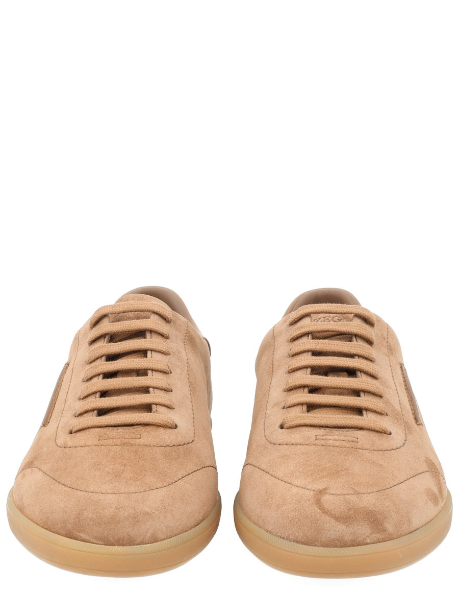 Sneakers 232 Beige Calf Leather Trainers