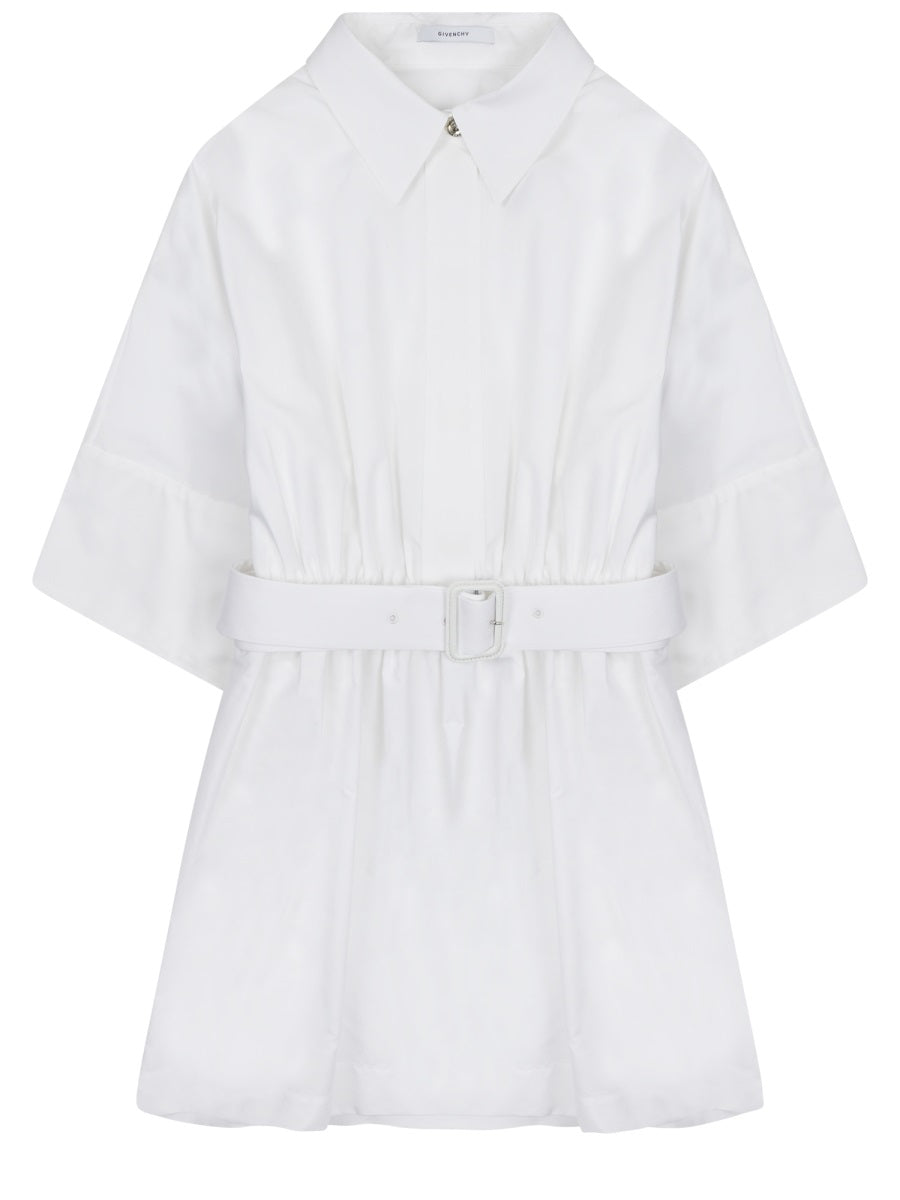 Mini Dress Chemisier White Cotton