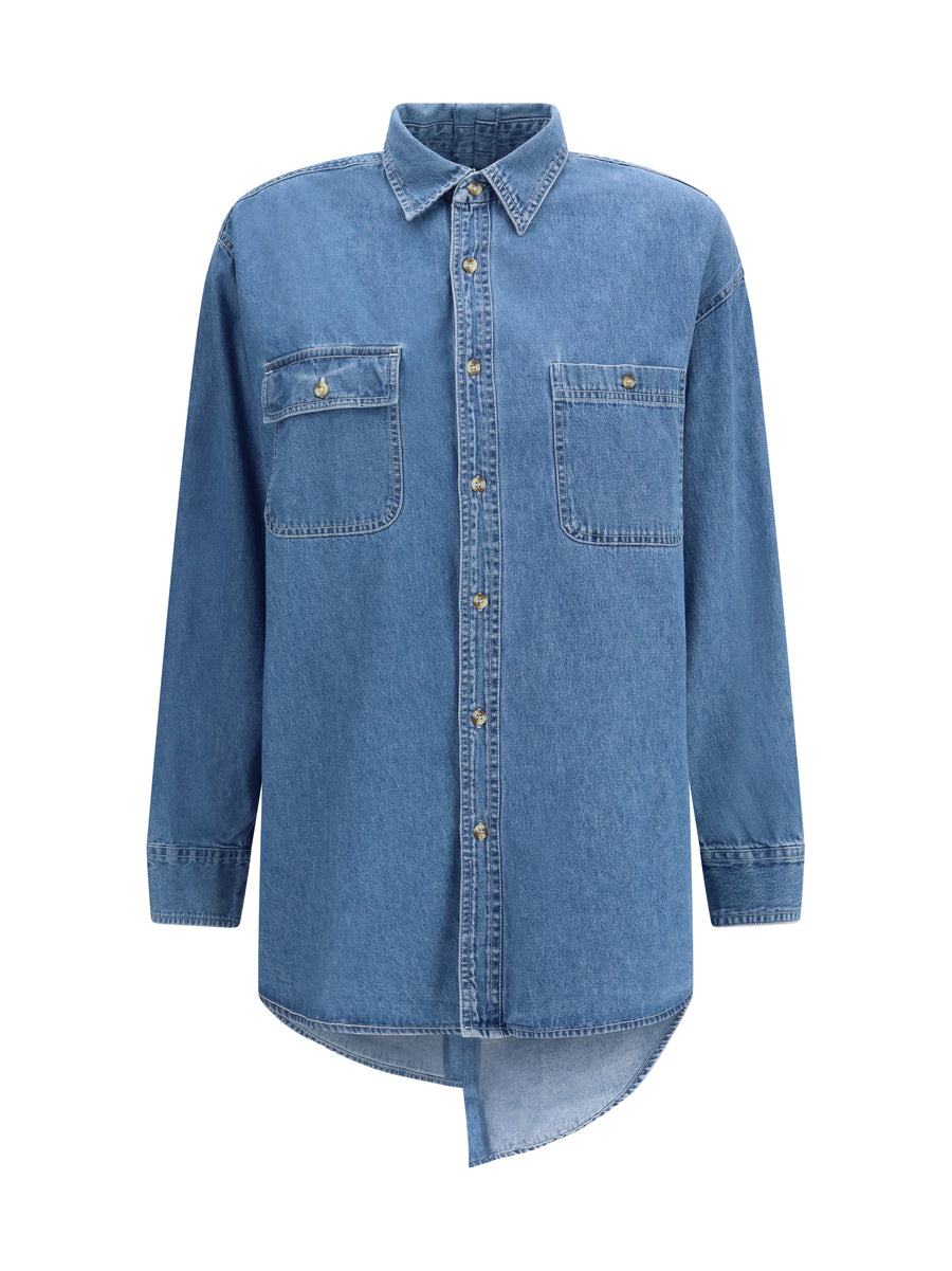 Denim Shirt Mid Blue Cotton