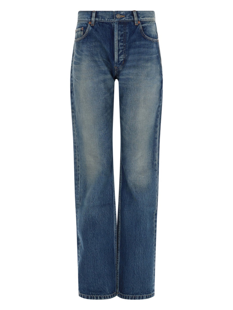 Jeans Straight Fit Blue Cotton