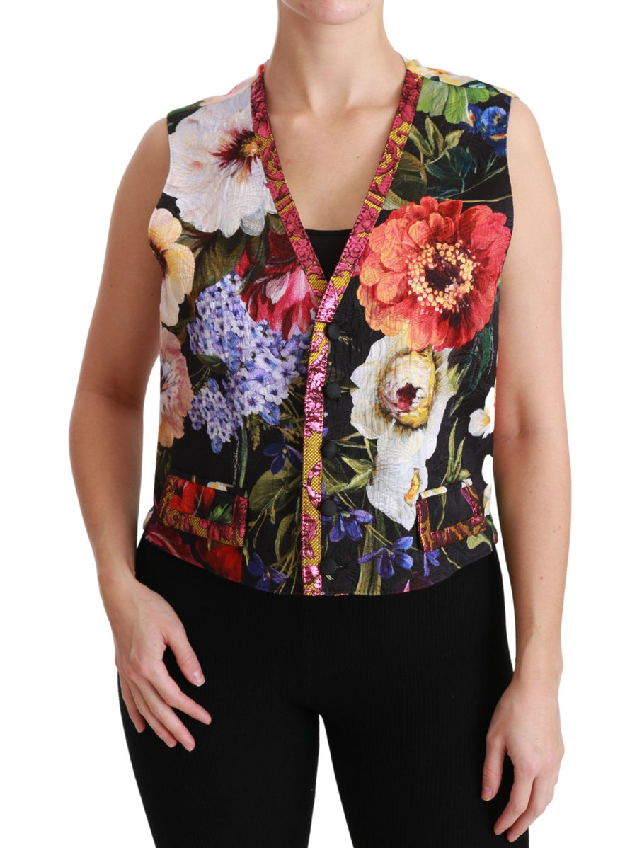 Dolce & Gabbana 50% Cotton 49% Viscose 1% Elastane (Brocade fabric) vest in multicolor