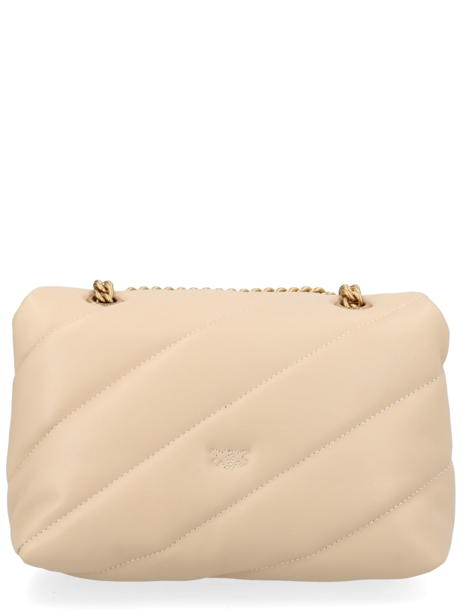 Mini Shoulder Bag Love Puff Beige Leather