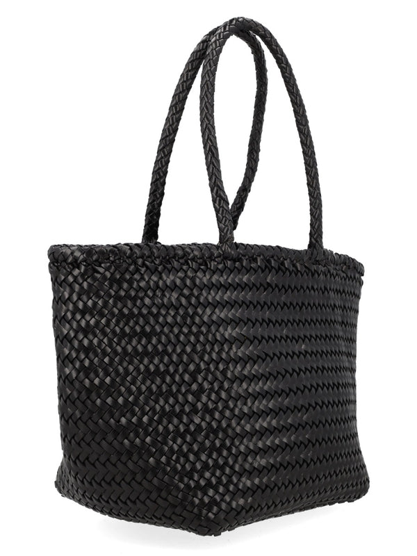 Shoulder Bag Grace Basket Black Leather