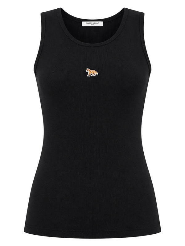 Top Baby Fox Black Cotton Organic Tops