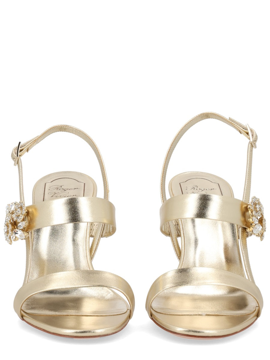 Leather Sandal Efflorescence Gold
