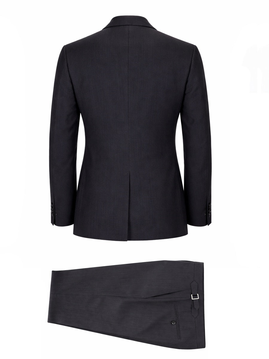 Two-Piece Wool Suit Black Pure Virgin Suits