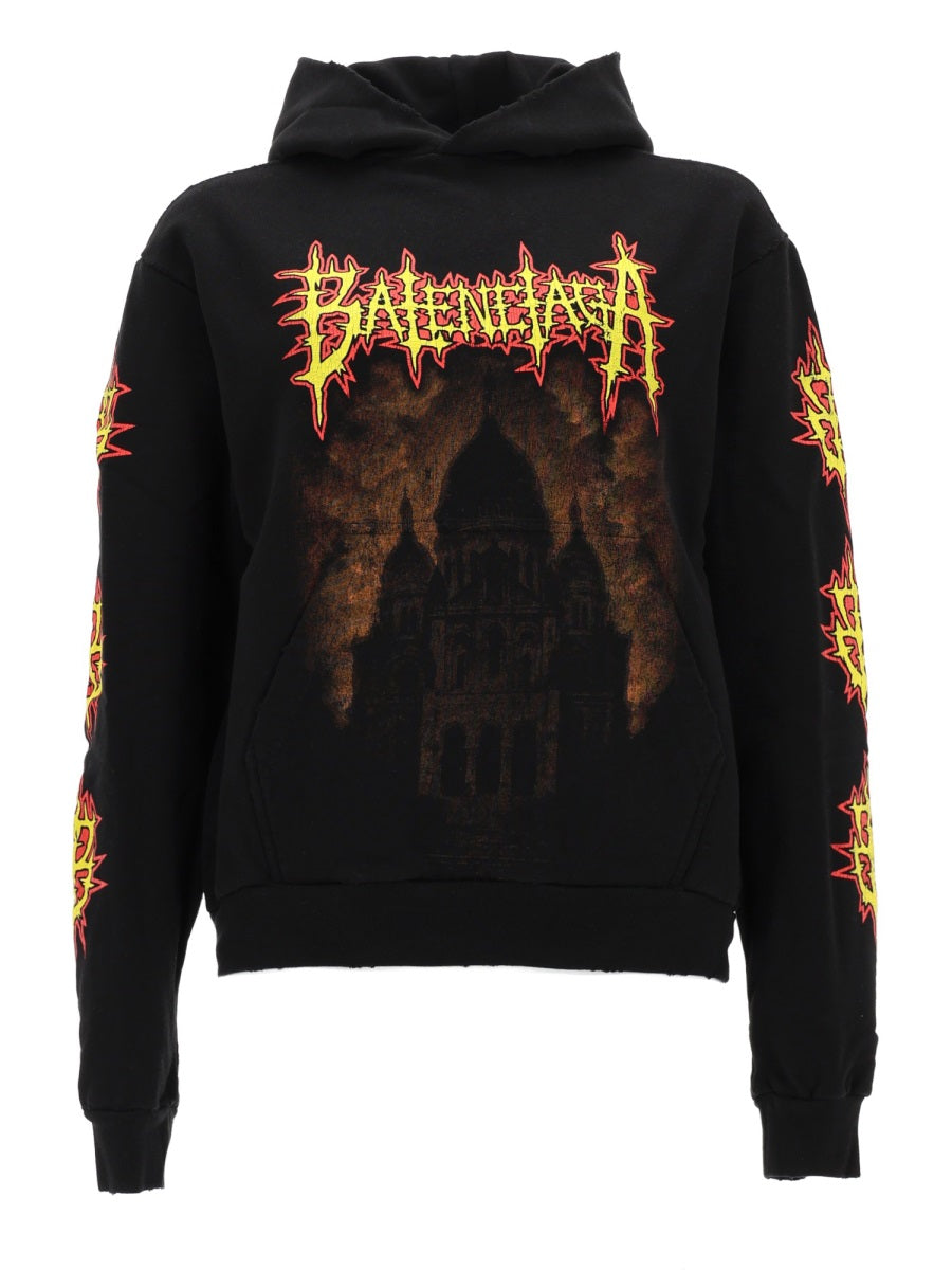 Logo Cotton Sweatshirt Black Sweatshirts