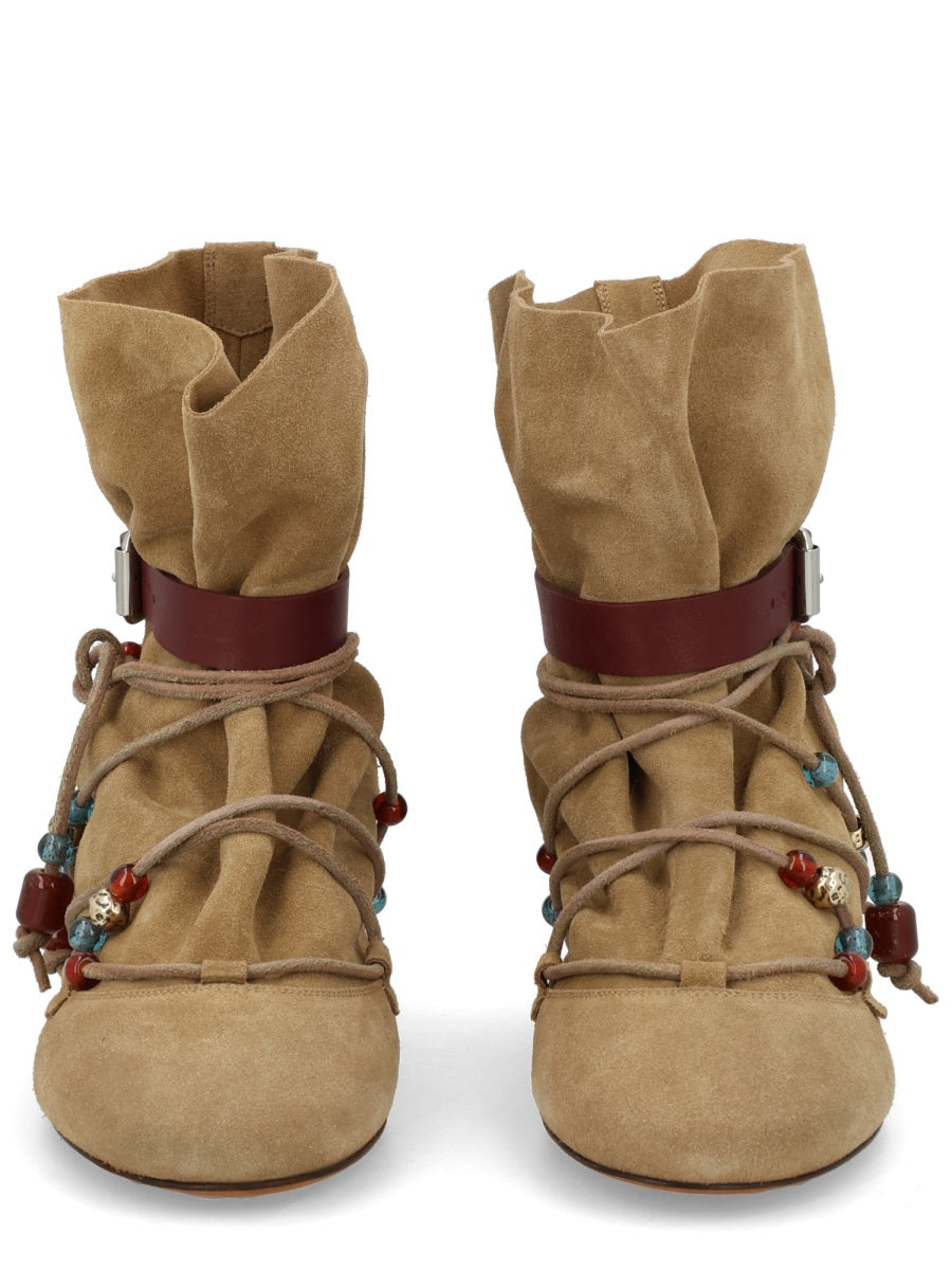 Boots Letiz Beige Calf Leather