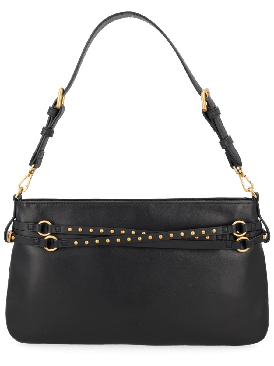 Shoulder Bag Belt Black Leather