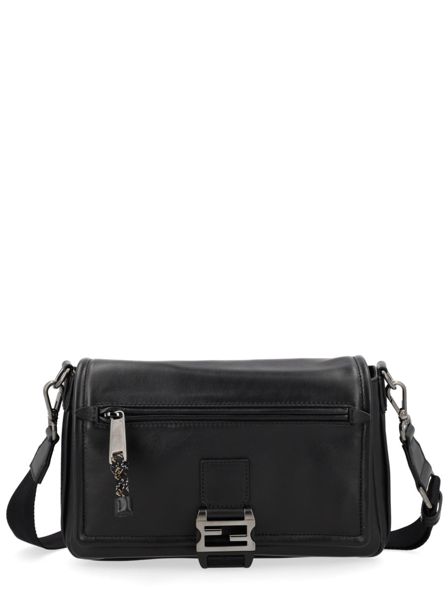 Messenger Bag Flux Leather Black Calf Shoulder