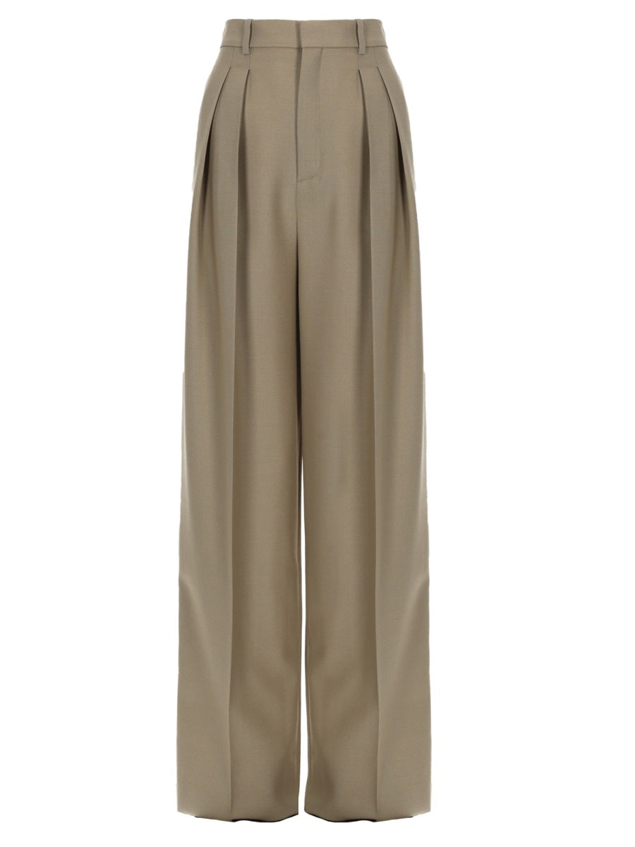 Tailored Trousers Wool-Silk Beige Virgin Wool