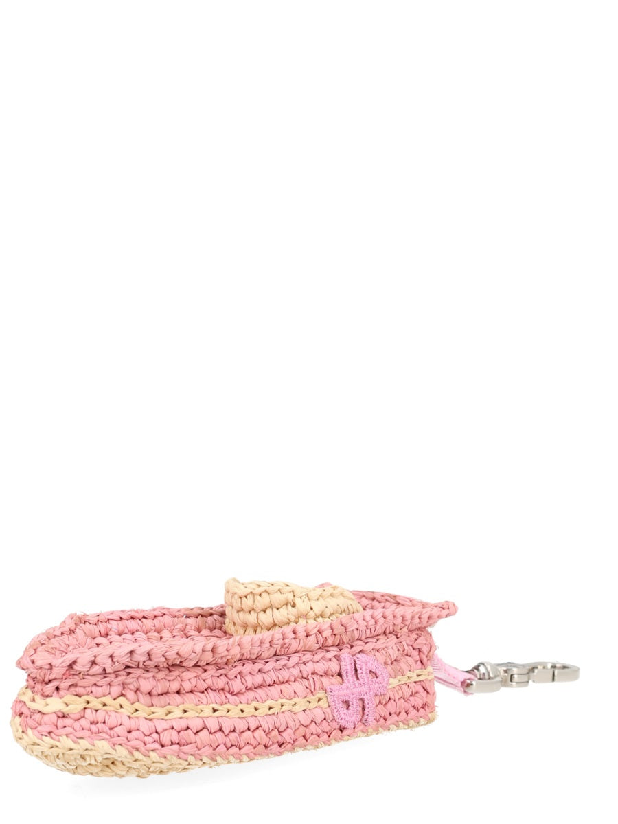 Bag Charm Boat Pink Raffia Accessories