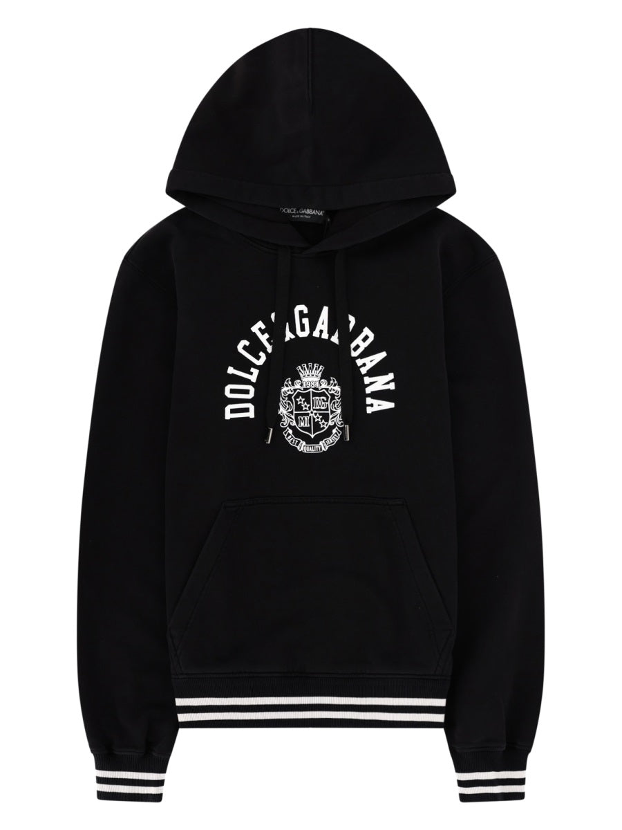 Sweatshirt With Logo Black Cotton Sweatshirts