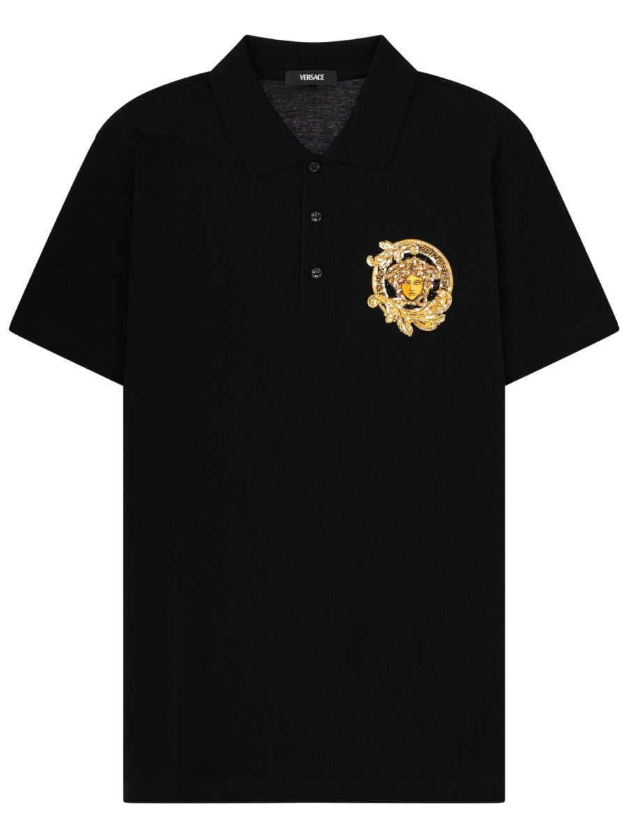 Polo Shirt Black Cotton