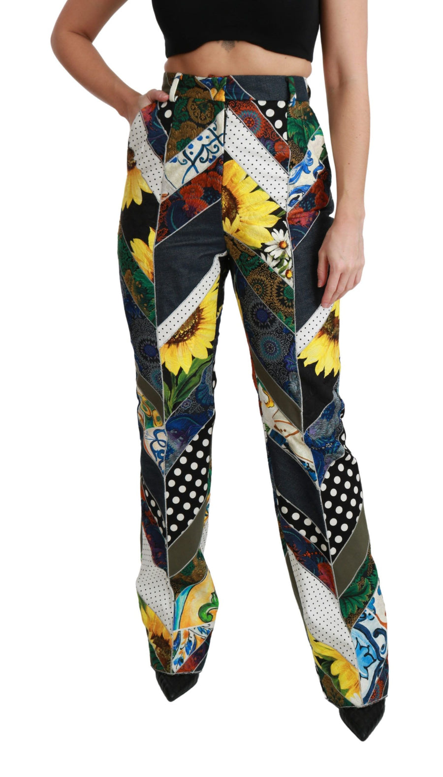 Dolce & Gabbana 55% Cotton 20% Polyester 10% Nylon 5% Silk 5% Linen 3% Rayon 2% Rayon trousers in multicolor