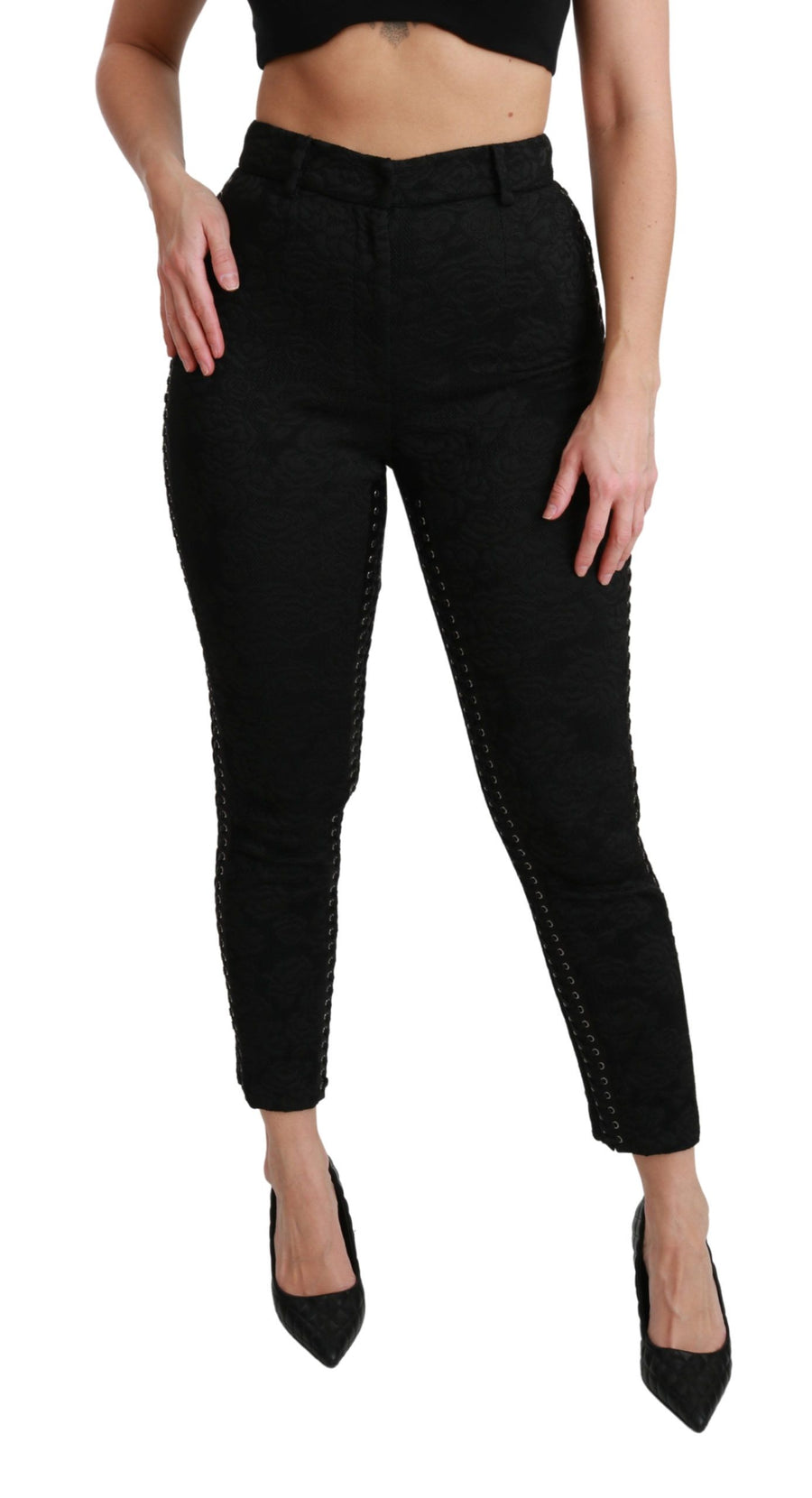 Dolce & Gabbana 50% Polyester trousers in black