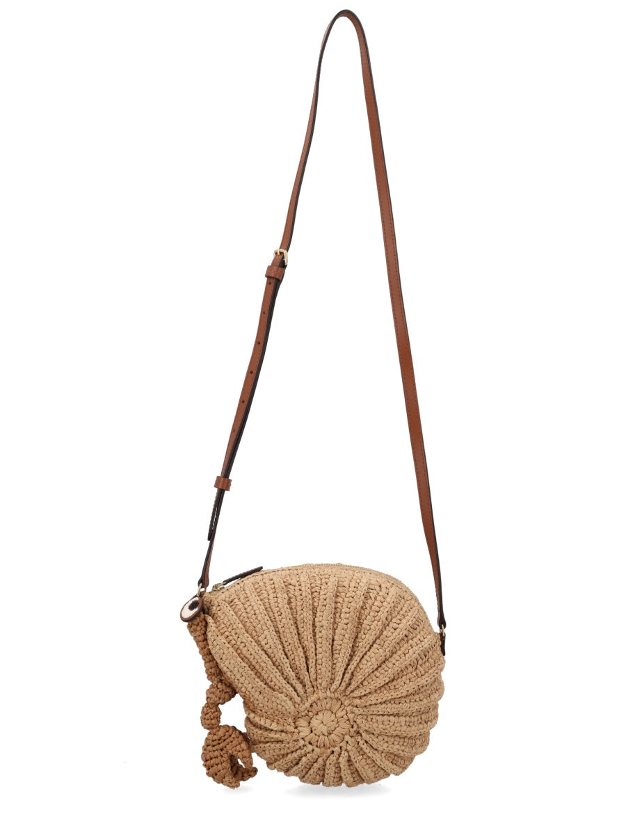 Shoulder Bag Hermit Crab Raffia Beige