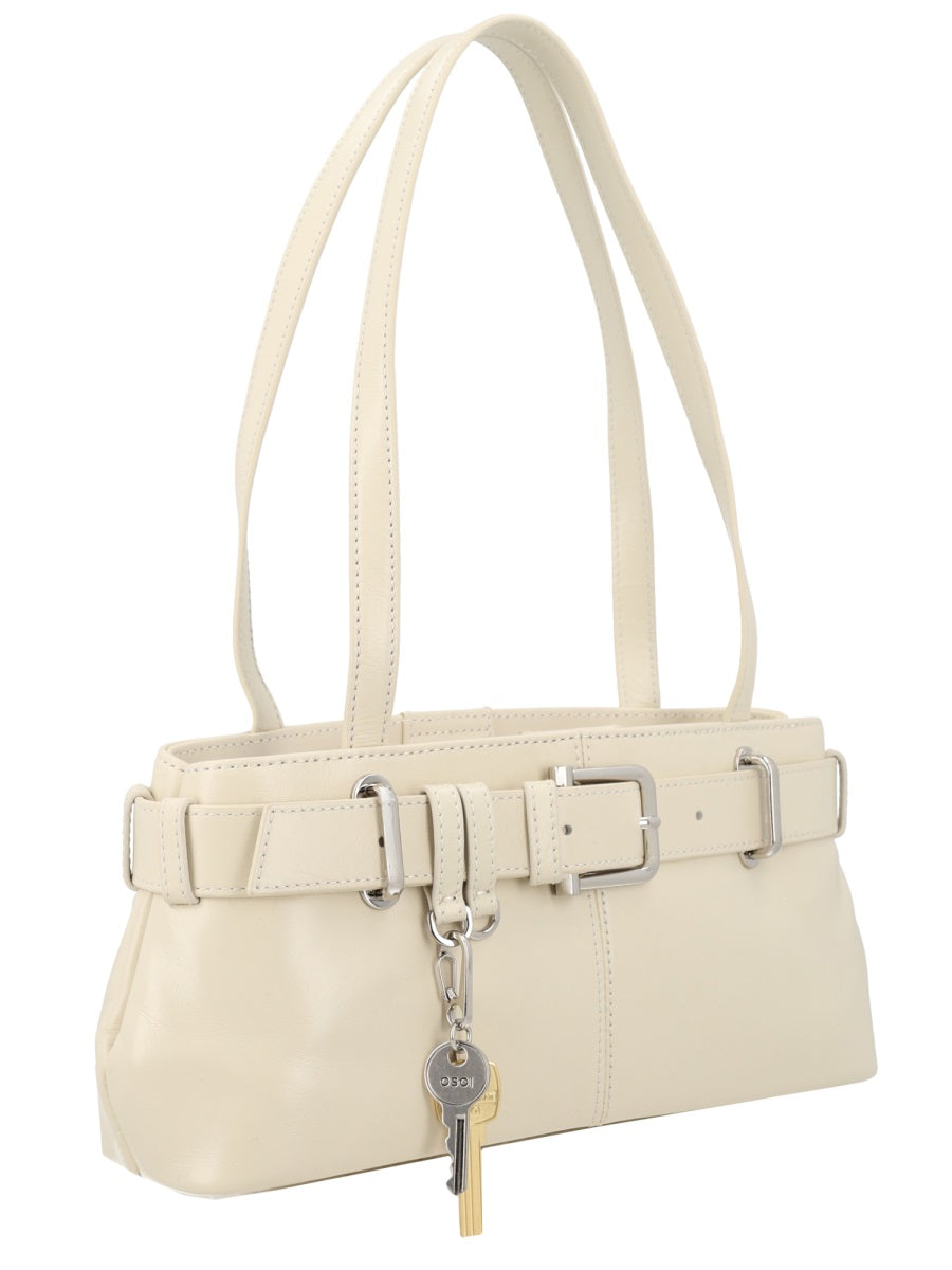 Shoulder Bag Brocle Mini Ivory Cow Leather