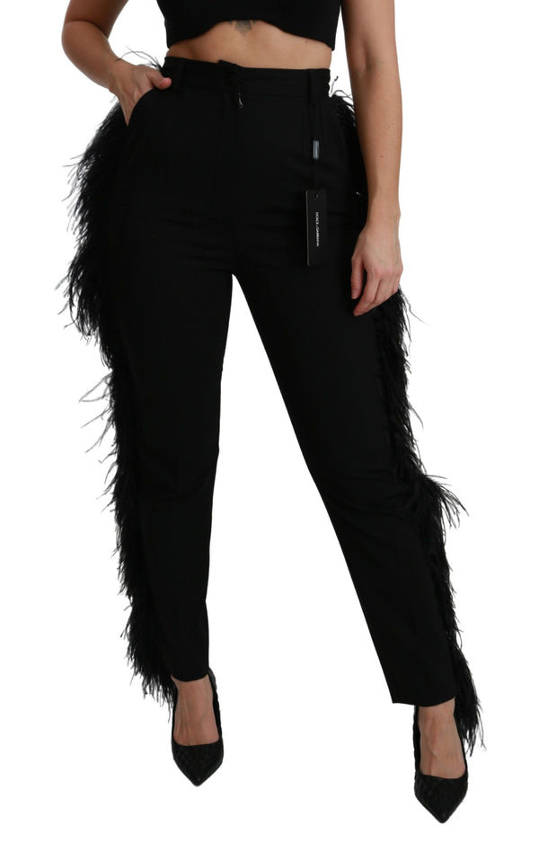 Dolce & Gabbana 96% Virgin Wool trousers in black
